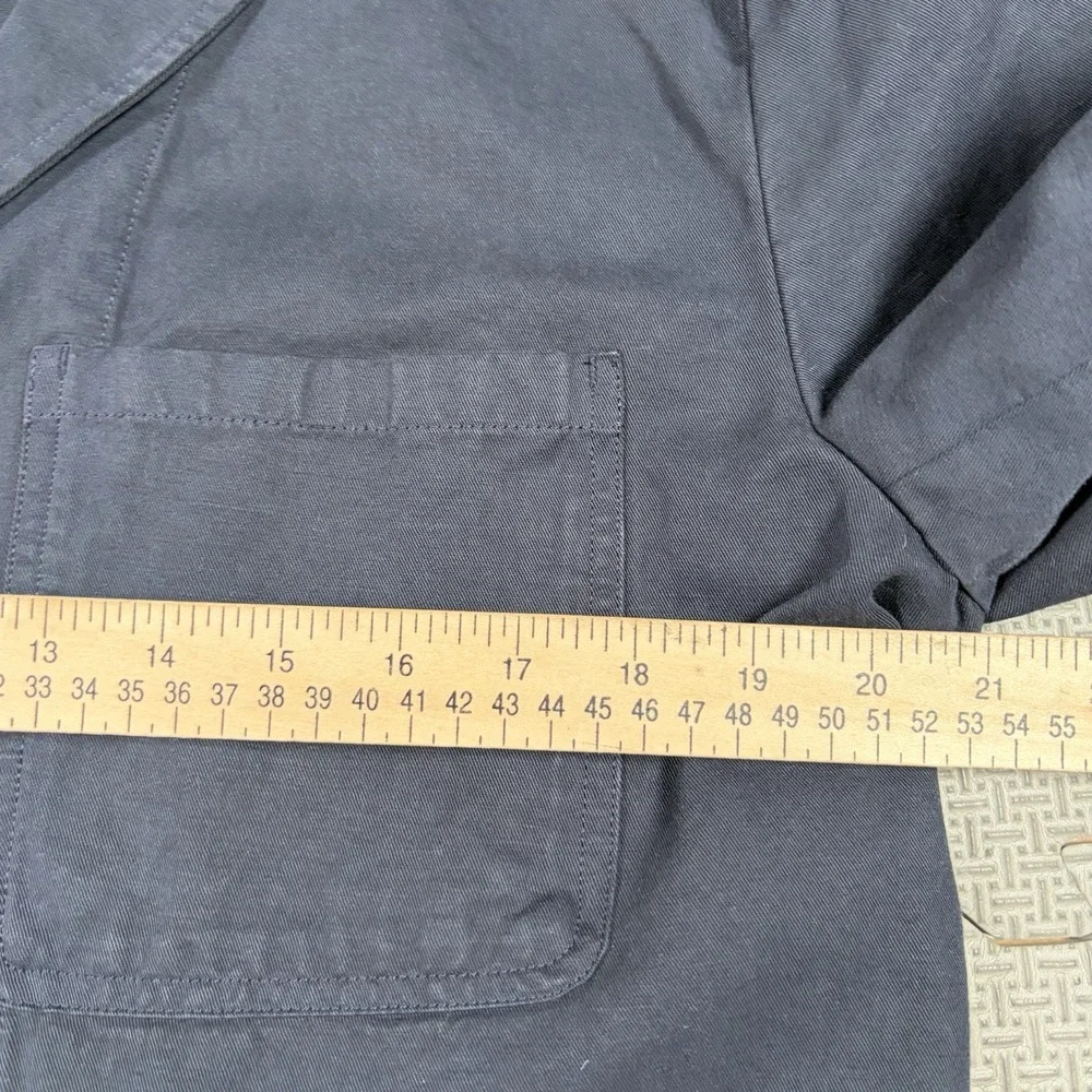 Wallace & Barnes New York Blue Chore Jacket Linen Blend 40s J Crew Men's Coat